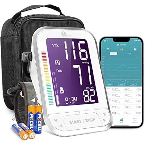 RENPHO Bluetooth Upper Arm Blood Pressure Monitor, Smart Digital Large Cuff  Blood Pressure Machine, LCD Display, 2-Users, Unlimited Memories Accurate