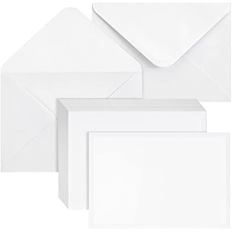 100 Pack Blank Invitation Cards with Envelopes, Cardstock Paper for Weddings, Birthday Party, Baby Shower, DIY (5x7 in)