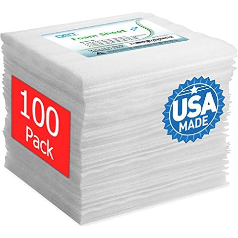 Premium High-Quality Cushion Foam Wrap Sheets 12 inch x 12 inch x 1/8 inch 50 Sheets Thick, Soft, Durable, Reusable for Fragile Items Moving, Shipping