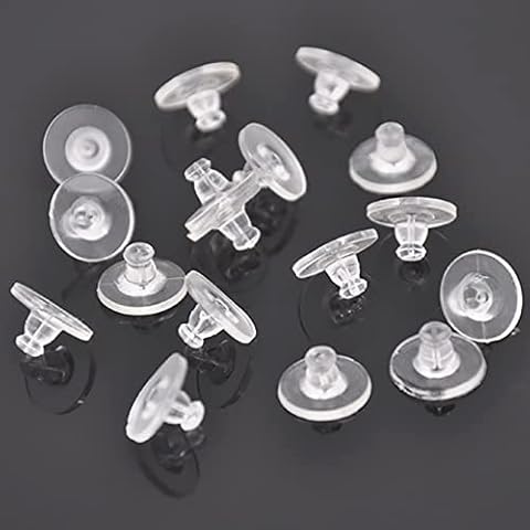 1,000 Pieces Clear Silicone Bullet Clutch Style Soft Earring Safety Backs  Ear Nut Earring Wire Stopper for Fish Hook Earrings 