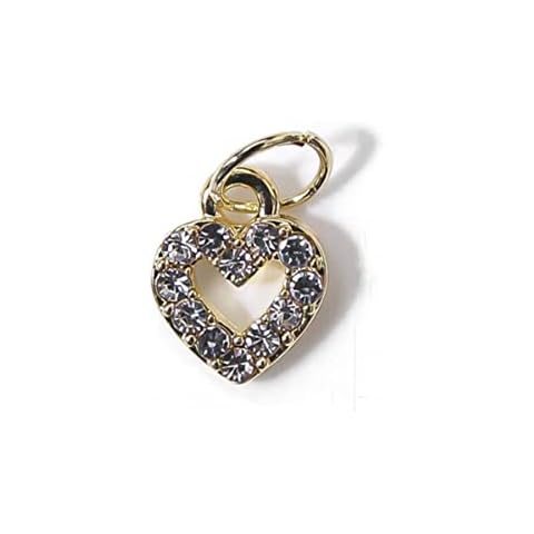 10pcs Heart Dangle Nail Charms for Valentine's Day, Rhinestone Charms Nail Jewelry, Jewels for Acrylic Nails, Alloy Metal Charms with Faux Pearls