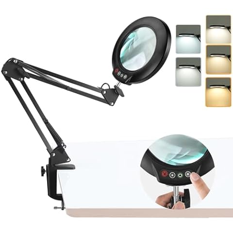AUST Magnifying Glass with 2 LED Lights, Handsfree Magnifier Ideal for  Reading Books, Jewelry, Coins, Craft & Hobbies 