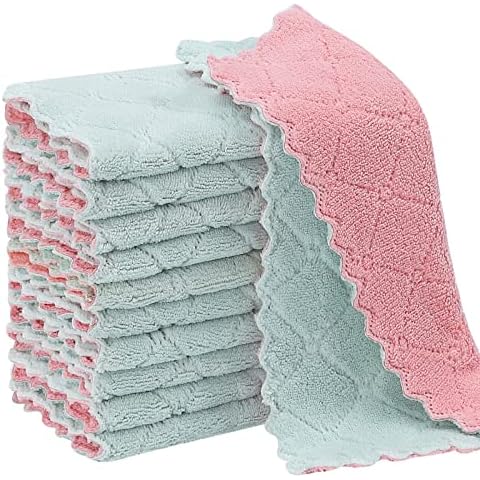 Glynniss Dishcloths Kitchen Highly Absorbent Dish Rags 100% Cotton Dish  Cloths for Washing Dishes, Cleaning (11 x 11 Inches, 12 pcs, White)