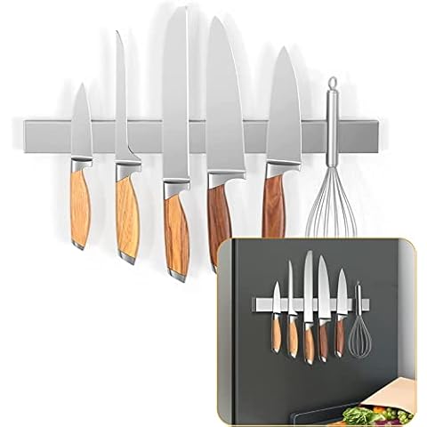 Modern Innovations 16 Inch Stainless Steel Magnetic Knife Bar with  Multipurpose Use as Knife Holder & Home Organizer 