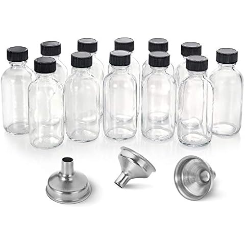 Complete Set of 24 Glass Spice Jars with Labels 4oz Square Bottles with Shaker  Lids and Airtight Metal Caps, Includes Silicone Collapsible Funnel for Easy  Filling and Refilling