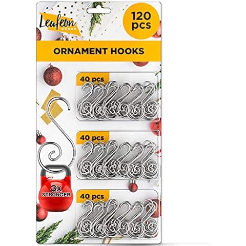 Elevate Essentials Christmas Ornament Hooks - Ornament Hangers - Large 2.5 inch (Silver) 200ct