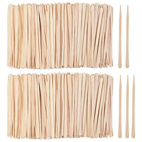 Wooden Wax Sticks - HOOMBOOM 300 Pcs Waxing Sticks - 4 Style Assorted  Wooden Wax Sticks - For Body Legs Face Eyebrow Waxing Applicator Spatulas  for