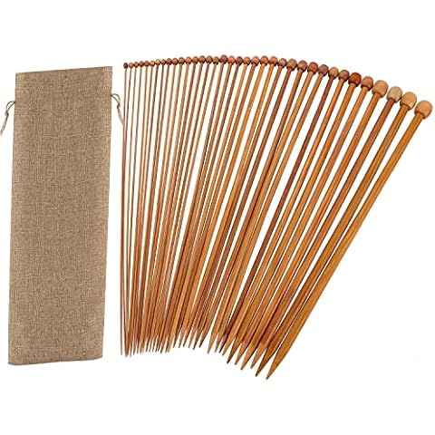  12 Pcs Large Knitting Needles 16 Inch Wooden Knitting