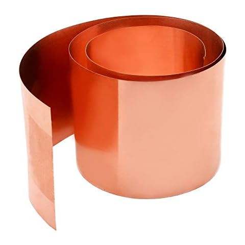 6 Pcs 99.9%+ Pure Copper Sheet Metal 10'' x 2.5'' Film Attached Copper  Plate 0.5mm Thickness Craft Metal Sheets for Crafting Jewelry Repairs  Enameling