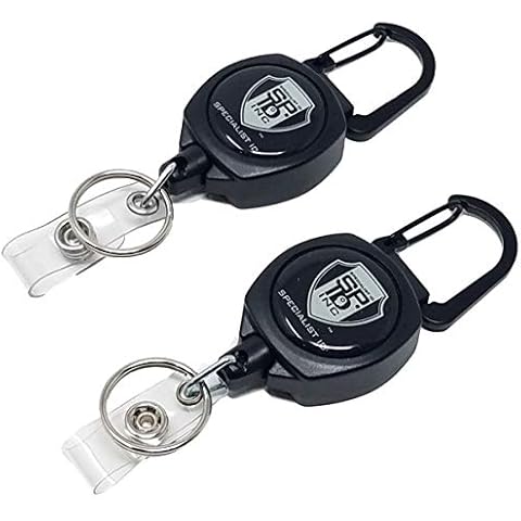 25 Pack - Small and Heavy Duty Metal Retractable Badge Reel with J Hook - Powerful Spring Clip & Strong Retraction Force - Cute Name Badge Holder for