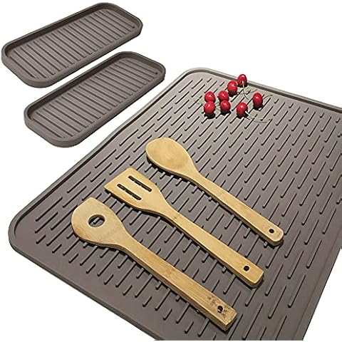 XXL Silicone Dish Mat with Silicone Sponge 23 x 18