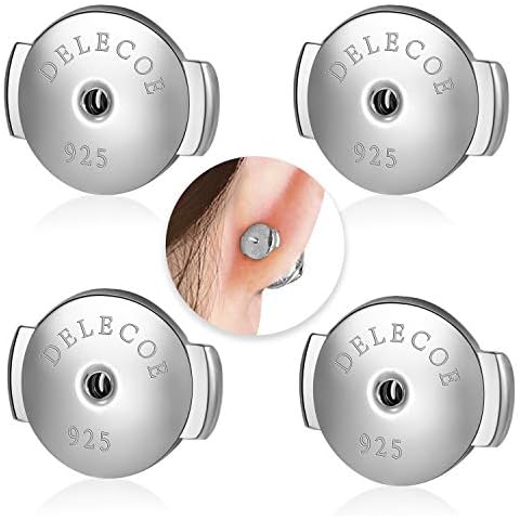 2-Paris Silver Locking Earring Backs Replacements for Diamond Studs, 925  Silver Screw Earring Backs, Secure Hypoallergenic Secure Earring Backs, No