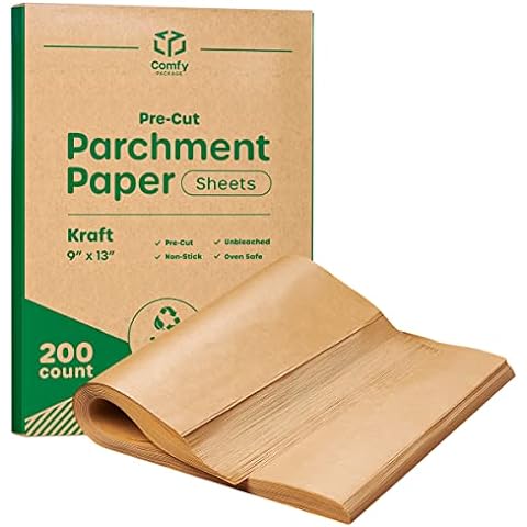 Zenlogy 9x13 Parchment Paper (100 sheets) - Unbleached, High Heat,  Non-stick, Pre-cut Baking Paper for Quarter Sheet Pans - Great for Baking