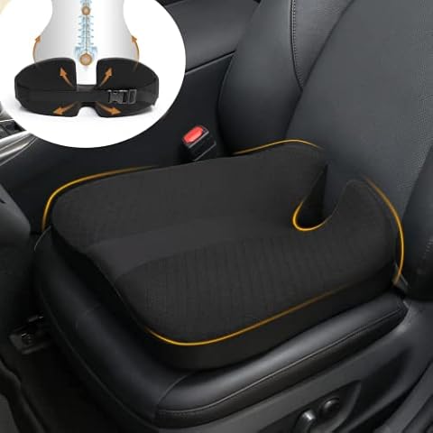 Wedge Car Seat Cushion Memory Foam Firm Coccyx Tailbone Orthopedic Support  Pain Relief for Lower Back - ComfySure