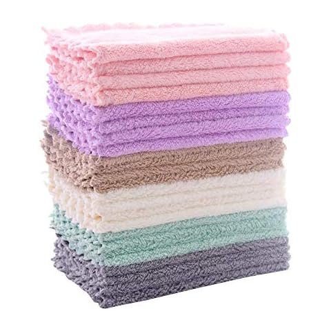 Aidea Kitchen Dish Cloth - 12 Pack, Super Absorbent Coral Fleece Dish  Cloths, No Odor Reusable Dish Cloth, Premium Microfiber Cleaning Cloths