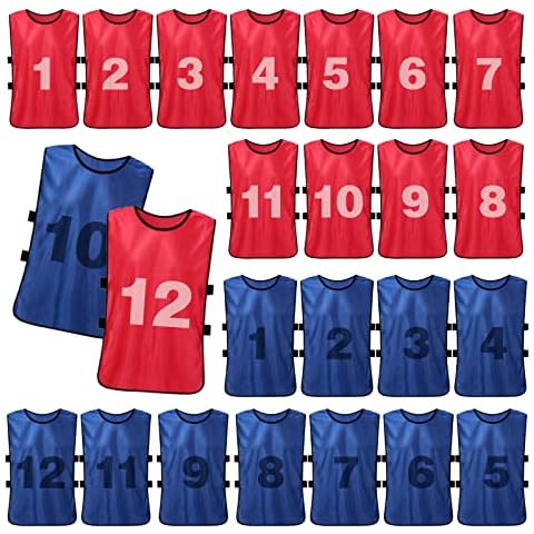 Geyoga 24 Pack Pinnies Scrimmage Vests Practice Jersey for Men Soccer Vests Adult Soccer Training Vest Adult Basketball Jersey Team Practice Vests