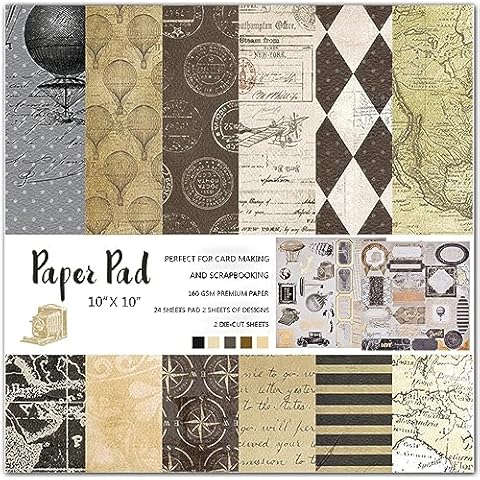 12x12 Scrapbook Paper Pad - Classic Vintage Paper Printed Background  Designer Paper for Scrapbooking Gift Wrapping DIY Card Photo Frame Album  Handmade