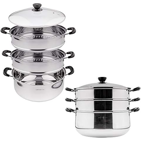 Lake Tian Stainless Steel Pasta Pot With Strainer Insert 4pc 10 Quart,  Steamer for cooking, Spaghetti Pot, Stock & Pasta Pots Multipots, Steamer  Set