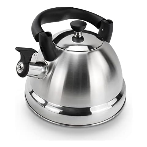 Dr.HOWS Deluxe Stainless Steel Tea Kettle Stovetop 3.5L, Tea Pot Food Grade  Stainless Steel & Folding Silicon Handle, Easy to Clean Suitable for All