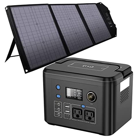 Portable Power Station 350W, Powkey 260Wh/70,000mAh Backup Lithium Battery,  110V Pure Sine Wave Power Bank with 2 AC Outlets, Portable Solar Generator  for Outdoors Camping Travel Hunting Emergency 