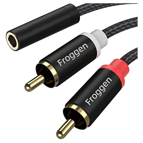 3.5mm to RCA Audio Cable (25 Feet) Bi-Directional Male to Male Nickel  Plated Connector AUX Auxiliary Headphone Jack Plug Y Adapter Splitter  Converter