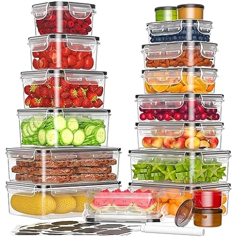 Hometall hometall 40 pcs food storage containers with lids airtight, 100%  leakproof plastic meal-prep containers reusable(20 container