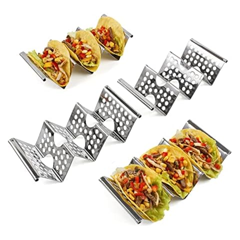 Taco Holder Stand, Tacos Metal Holders For Mess Free Ingredient Filling,  Large Stainless Steel Tortillas Wrap Holder Stands For Tacos Filling &  Serving, Tortillas Rack For Oven & Grill, Holder Stand For