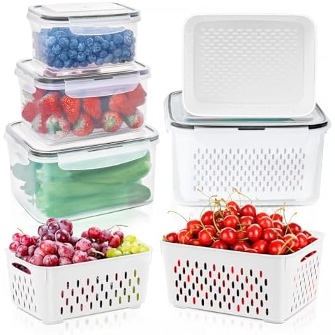  PENGKE Fruit Storage Containers for Fridge 5 Pack