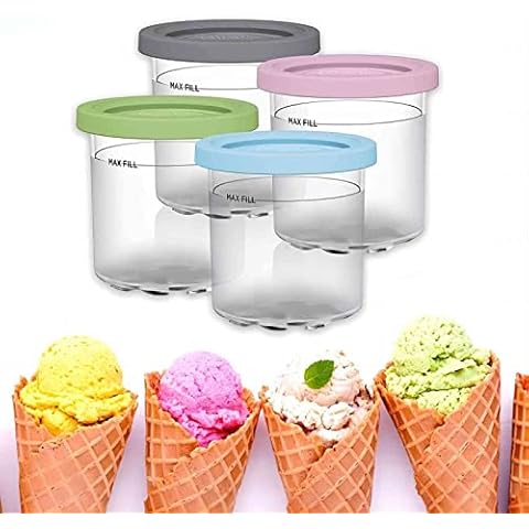  Ninja Creami Pints 4 Pack, Compatible with NC299AMZ & NC300s  Series Creami Ice Cream Makers, Genuine Ninja Pint, BPA-Free & Dishwasher  Safe, Color Lids, Clear/Grey/Lime/Pink/Aqua, XSKPLD4BCD​ : Toys & Games