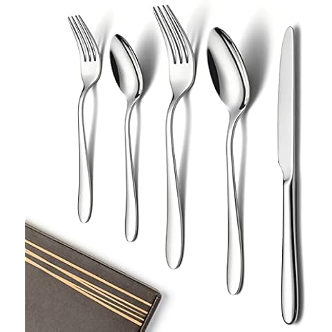 40 Piece Black Silverware Set Service for 8, EIUBUIE Premium