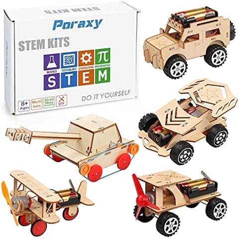 STEM Projects for Kids Ages 8-12, 6 Set Model Car Kits, 3D Wooden Puzzles,  Educational Science Experiment Kits, Building Toys, Gifts for Boys and