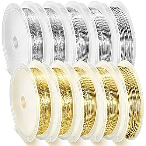  COSOOF Craft Wire for Jewelry Making, 22 Gauge Copper Jewelry  Beading Wire 3Rolls 12FeetRoll Premium Soft Brass Wire for DIY Jewelry  Making Gold Silver&Rose Gold (3rolls Set)