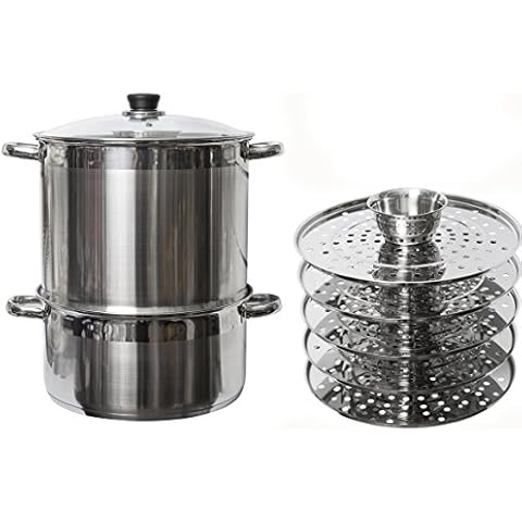 VIVOHOME 3-Tier 8.5Qt 304 Stainless Steel Steamer Pot Steaming Cookware  Saucepot with Tempered Glass Lid, Work with Gas, Electric, Induction Oven,  Grill Stove Top, Dishwasher Safe 