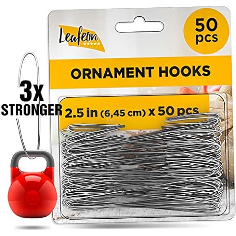 RNDS 300 Pack Ornament Hooks Christmas Tree Decorating Hangers- Metal Wire Ornament Hooks for Christmas Tree Decoration Hanging (Silver)