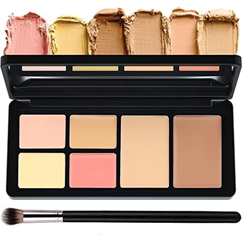 Tri-color Face Concealer Highlight Contour Palette Color Corrector Palette  Concealer Makeup Palette With Brush Contouring Foundation/Concealer  Conceals Dark Circles Blemish Waterproof Long-Lasting