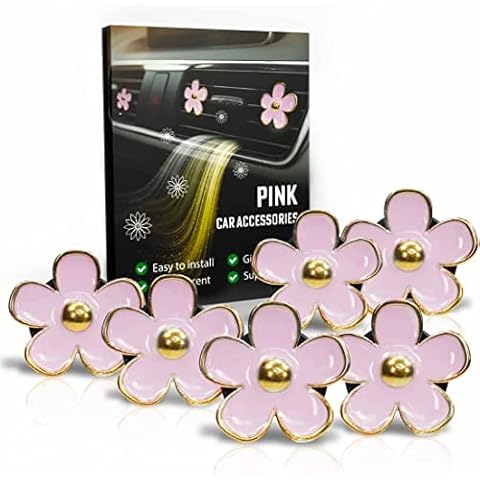  6 PCS Daisy Car Decorations, Cute Flower Dashboard Outlet Clip  Car Air Freshener Vent Clips Car Interior Decor Charm/ Accessories for  Girls Women (Pink) : Automotive