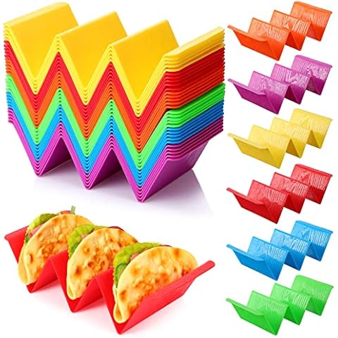 Colorful Taco Holder Stands Set taco serving tray sausage rack egg roll  organizer Colorful Holders Rack