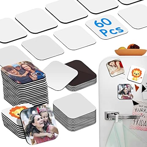 48 Pack Sublimation Fridge Magnets Blanks 6-Style DIY Projects Heat  Transfer MDF Magnets for Kitchen Whiteboard Calendar and Decorative with 48  Pcs Sublimation Printing Blank, 48 Pcs Metal Magnetic