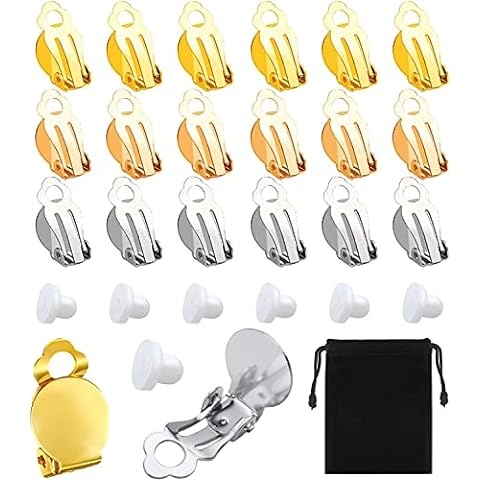 24 Pack Clip On Earring Converters, Hypoallergenic Clip On Earring Backs  Parts Components Findings for Earring DIY and Pierced to Clip On Ears (Gold  and Silver) 