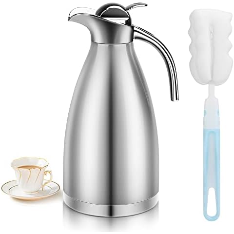 Bellemain Thermal Coffee Carafe, Stainless Steel, Insulated Server for Hot  and Cold Beverages - Coffee, Tea, Water, or Milk, 50 ounce/1.5 Liter -  Bellemain