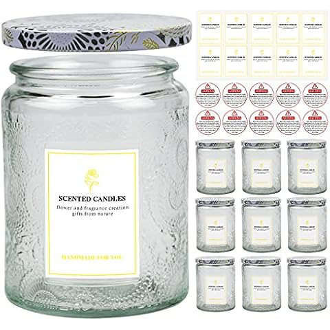 Candle Jars for Making Candles 15-Pack 6 OZ Thick Glass Jars with Airtight  Bamboo Lids and Sticky Labels Clear Empty Candle Jars for Making Candles -  Dishwasher Safe 15 Pack Clear Jars+Bamboo Lids