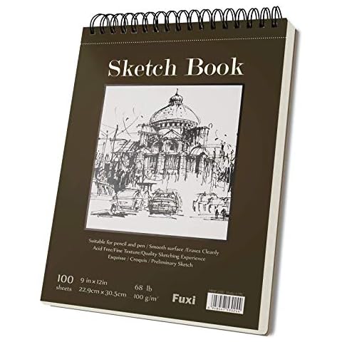 3-Pack Art Sketchbook, Spiral Bound Drawing Sketch Pad, 100 Ivory Color Sheets Each, 8.5 x 5.5 Inches