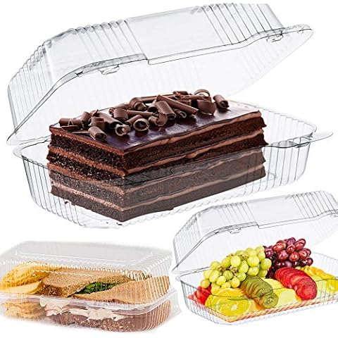 Supellectilem 10 Plastic Disposable Pie Containers with Hinged Locking  Lids | 5 Round Pie Keepers/Flan Cake Containers for Transport