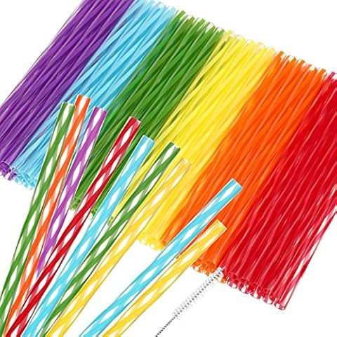 ALINK 10 Pack Black Replacement Straws for Stanley 40 oz 30 oz Tumbler, 12  in Long Reusable Plastic Glitter Straws for Stanley Cup Accessories, Half