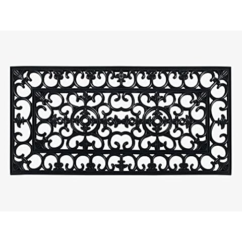 A1 Home Collections A1hc Heavy Duty Flexible Black 16 in. x 31 in. Rubber Multi-Purpose for Shoes, Garden, Entryway, Boot Tray Mat