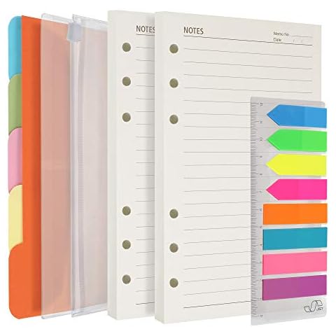 MALEDEN Refills Lined Paper, Refillable A6 Paper for 5x7 Journal Notebook  Inserts 200 Lined Pages