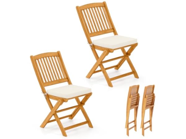 Acacia Wood Patio Dining Chairs thumbnail