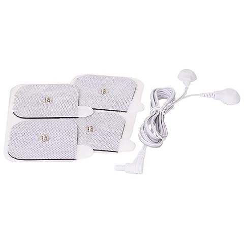 TENS Unit Pads, 40PCS Round Electrodes Pads, 1.25 Reusable Carbon  Electrotherapy Pads for EMS Muscle Stimulator, with 2.0 mm Pigtail  Connectors