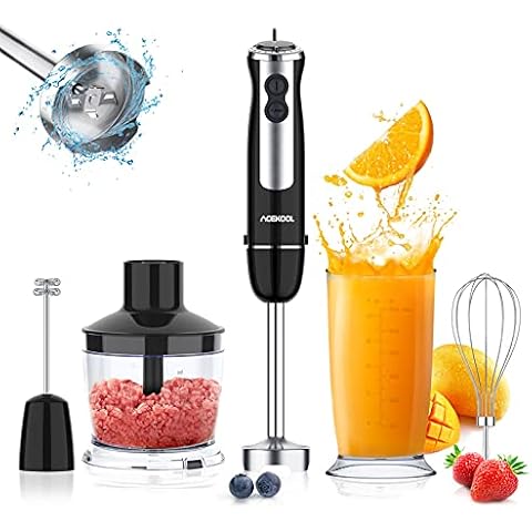 Hand Blender, Variable Speed Scratch Resistance Immersion Blender, 800  Watts Heavy Duty & Low-Noise DC Motor, for Soups, Sauces, Smoothies, Baby  Food, Titanium Blades, BPA-Free. GDOR