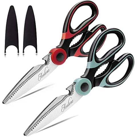 ACELONE Kitchen Shears,Premium Heavy Duty Shears Ultra Sharp Stainless  Steel Multi-function Kitchen Scissors for Chicken/Poultry/Fish/Meat/Vegetables/Herbs/BBQ  